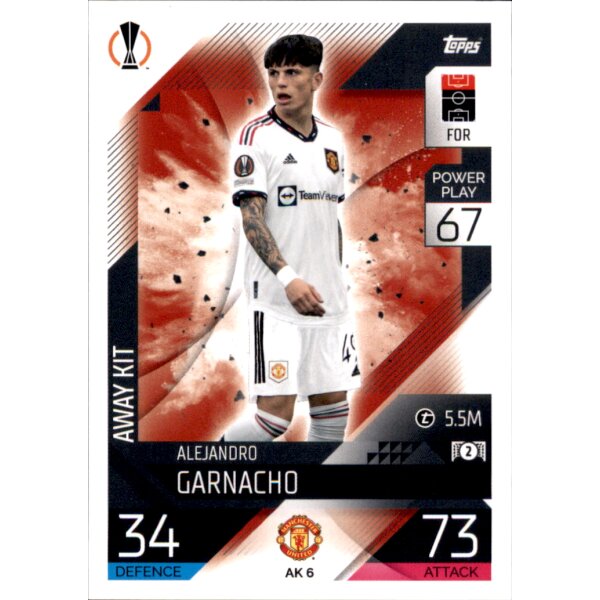 Topps Match Attax Champions League 2022/23 - AK06 - Alejandro Garnacho - Away Kit