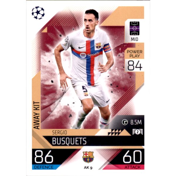 Topps Match Attax Champions League 2022/23 - AK09 - Sergio Busquets - Away Kit