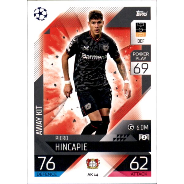 Topps Match Attax Champions League 2022/23 - AK14 - Peiero Hincapie - Away Kit