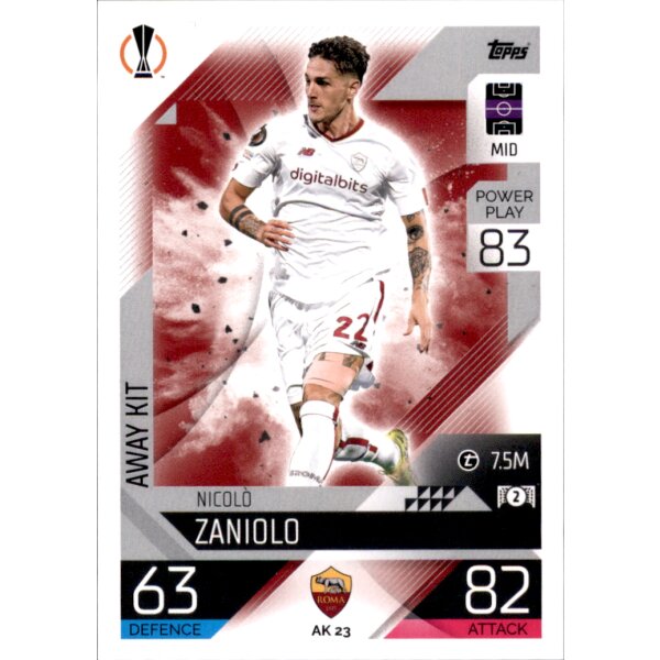 Topps Match Attax Champions League 2022/23 - AK23 - Nicolo Zaniolo - Away Kit