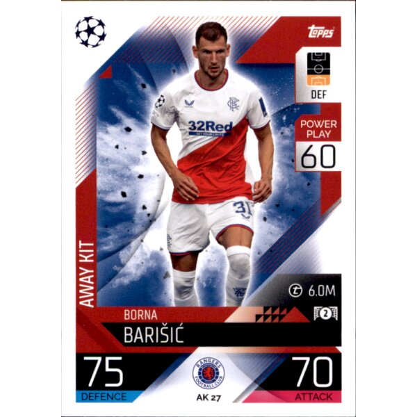 Topps Match Attax Champions League 2022/23 - AK27 - Borna Barisic - Away Kit
