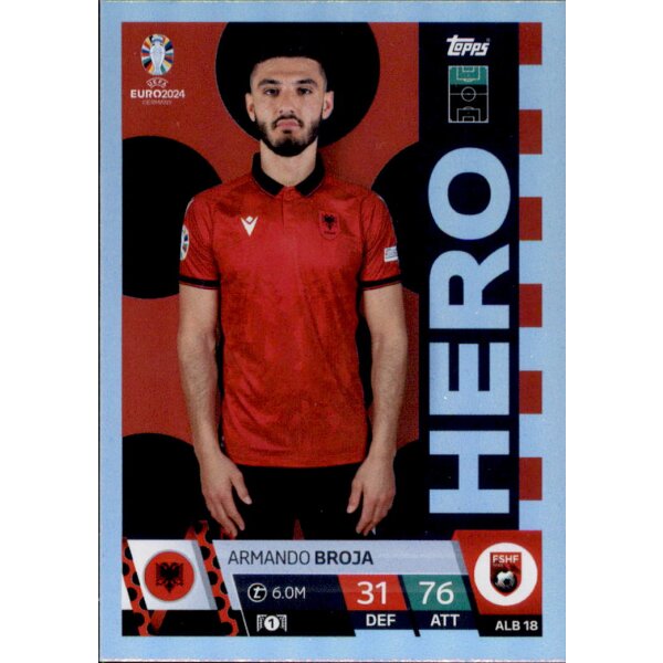 Topps Match Attax EURO 2024 Germany - ALB 18 - Armando Broja - Hero