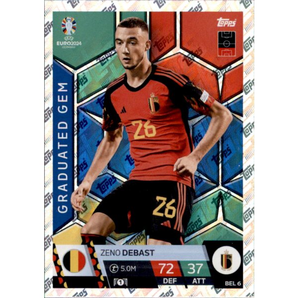 Topps Match Attax EURO 2024 Germany - BEL 6 - Zeno Debast - Graduated Gem