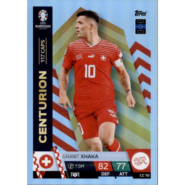 Topps Match Attax EURO 2024 Germany - CC 10 - Granit Xhaka - Centurion