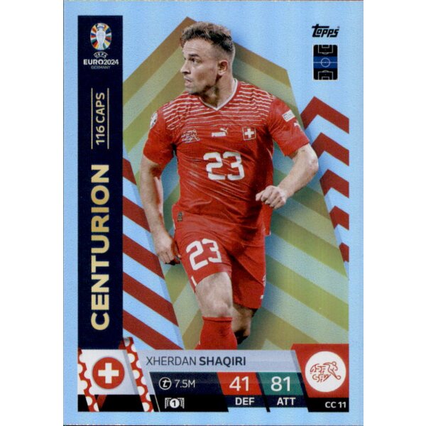 Topps Match Attax EURO 2024 Germany - CC 11 - Xherdan Shaqiri - Centurion