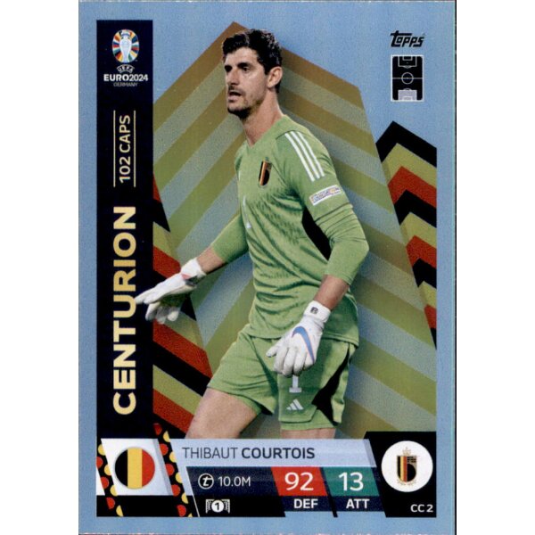 Topps Match Attax EURO 2024 Germany - CC 2 - Thibaut Courtois - Centurion