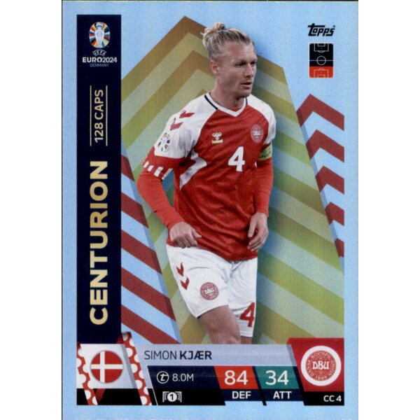 Topps Match Attax EURO 2024 Germany - CC 4 - Simon Kjaer - Centurion