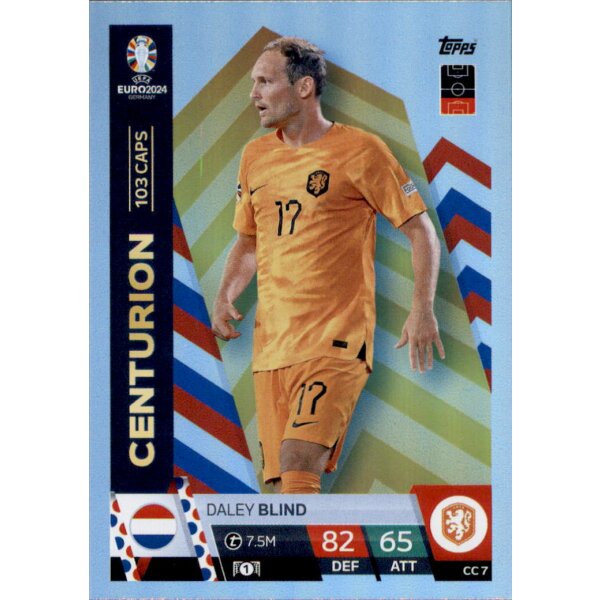 Topps Match Attax EURO 2024 Germany - CC 7 - Daley Blind - Centurion