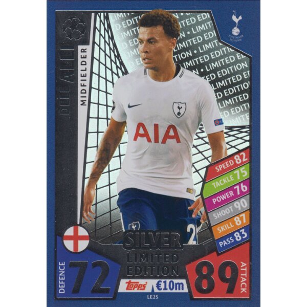 Topps Match Attax Champions League 2017/18 - CL1718-LE2S - Dele Alli - Limited Edition SILBER