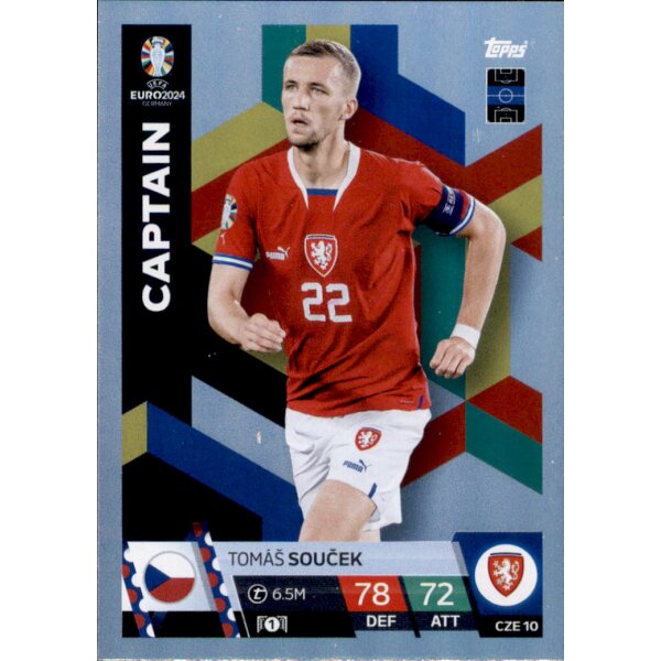 Topps Match Attax EURO 2024 Germany - CZE 10 - Tomas Soucek - Captain