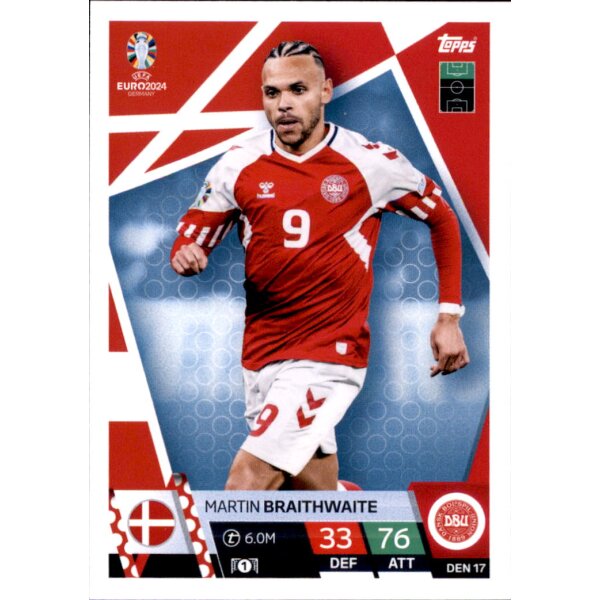 Topps Match Attax EURO 2024 Germany - DEN 17 - Martin Braithwaite