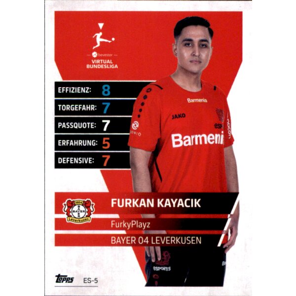 Topps Match Attax Bundesliga 2021/22 - ES05 - Furkan Kayacik – FurkyPlayz - E-Sports