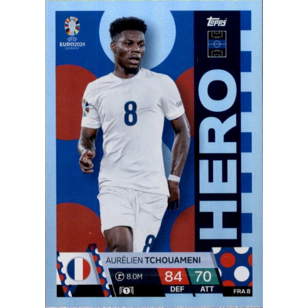Topps Match Attax EURO 2024 Germany - FRA 8 - Aurelien Tchouameni - Hero