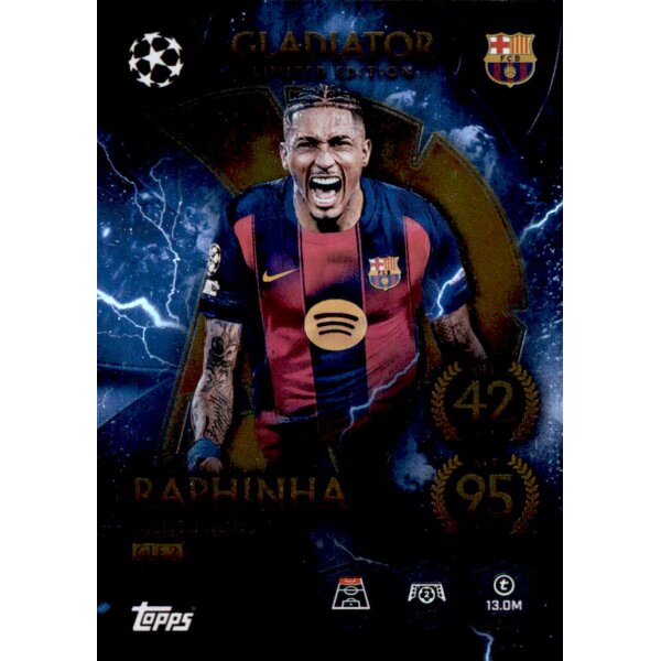 Topps Match Attax Champions League 2025/26 - GLE2 - Raphinha - Gladiators Limited Edition - Centurions