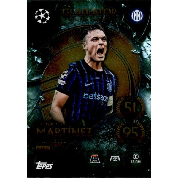 Topps Match Attax Champions League 2025/26 - GLE6 - Lautaro Martinez - Gladiators Limited Edition - Warriors