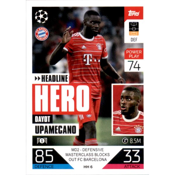 Topps Match Attax Champions League 2022/23 - HH06 - Dayot Upamecano - Headline Heroes