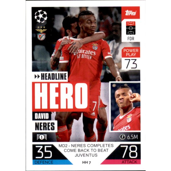 Topps Match Attax Champions League 2022/23 - HH07 - David Neres - Headline Heroes