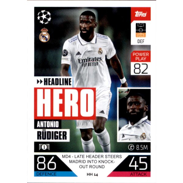 Topps Match Attax Champions League 2022/23 - HH14 - Antonio Rüdiger - Headline Heroes