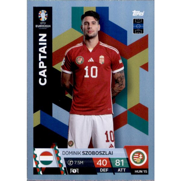 Topps Match Attax EURO 2024 Germany - HUN 15 - Dominik Szoboszlai - Captain