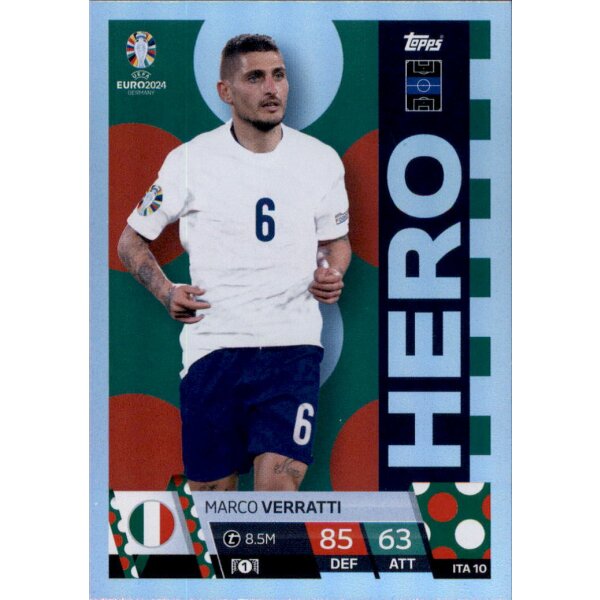 Topps Match Attax EURO 2024 Germany - ITA 10 - Marco Verratti - Hero