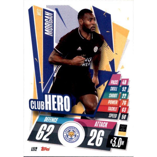 Topps Match Attax Champions League 2020/21 - LEI2 - Wes Morgan - Club Hero