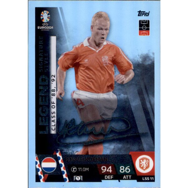 Topps Match Attax EURO 2024 Germany - LSS 11 - Ronald Koeman - Legend Signature Style