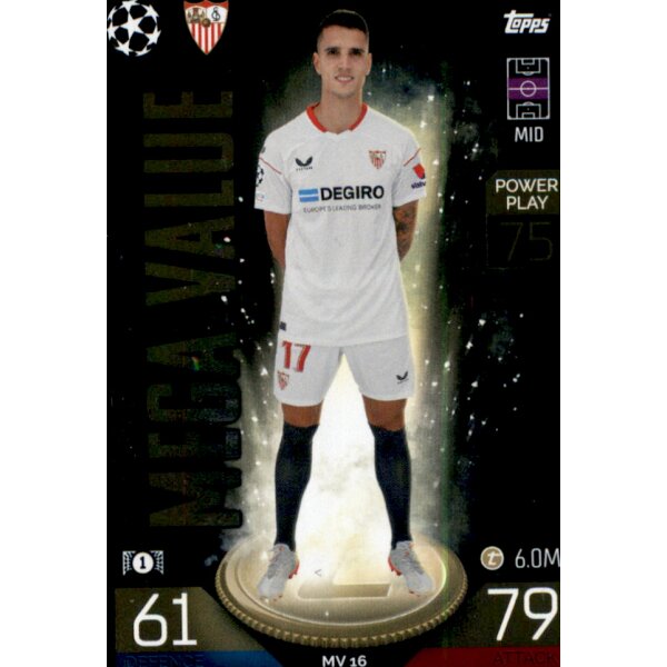 Topps Match Attax Champions League 2022/23 - MV16 - Erik Lamela - Mega Valeu