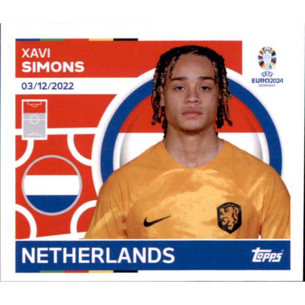 NED 17 - Xavi Simons - Topps UEFA EURO Germany EM 2024