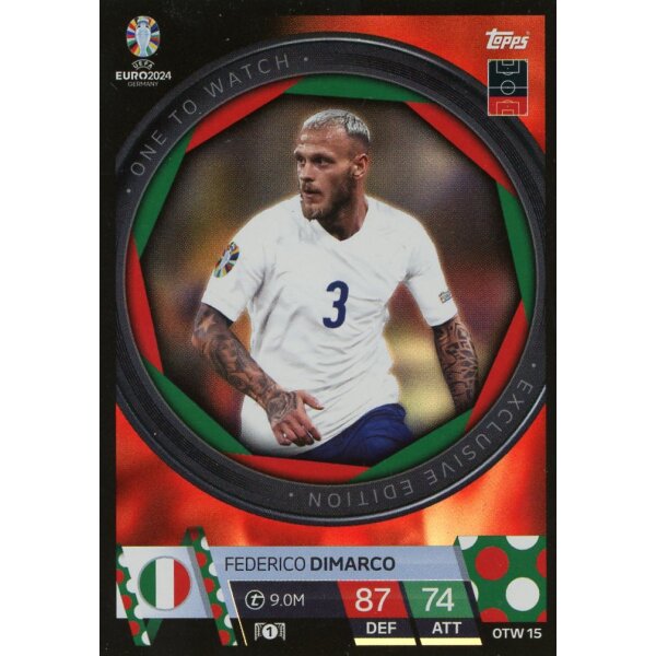 Topps Match Attax EURO 2024 Germany - OTW 15 - Federico DiMarco - One to Watch Exclusive Edition