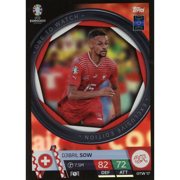 Topps Match Attax EURO 2024 Germany - OTW 17 - Djibril Sow - One to Watch Exclusive Edition
