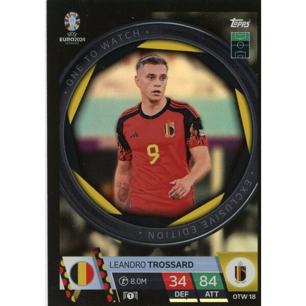 Topps Match Attax EURO 2024 Germany - OTW 18 - Leandro Trossard - One to Watch Exclusive Edition