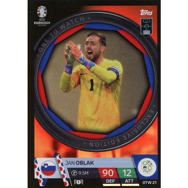 Topps Match Attax EURO 2024 Germany - OTW 21 - Jan Oblak - One to Watch Exclusive Edition