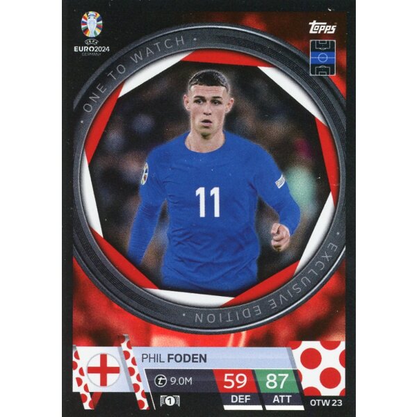 Topps Match Attax EURO 2024 Germany - OTW 23 - Phil Foden - One to Watch Exclusive Edition