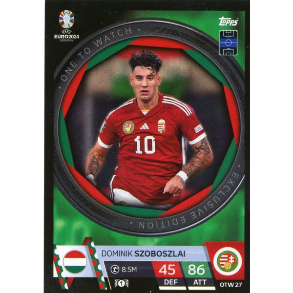 Topps Match Attax EURO 2024 Germany - OTW 27 - Dominik Szoboszlai - One to Watch Exclusive Edition