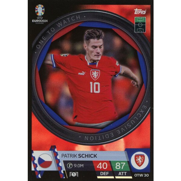 Topps Match Attax EURO 2024 Germany - OTW 30 - Patrik Schick - One to Watch Exclusive Edition