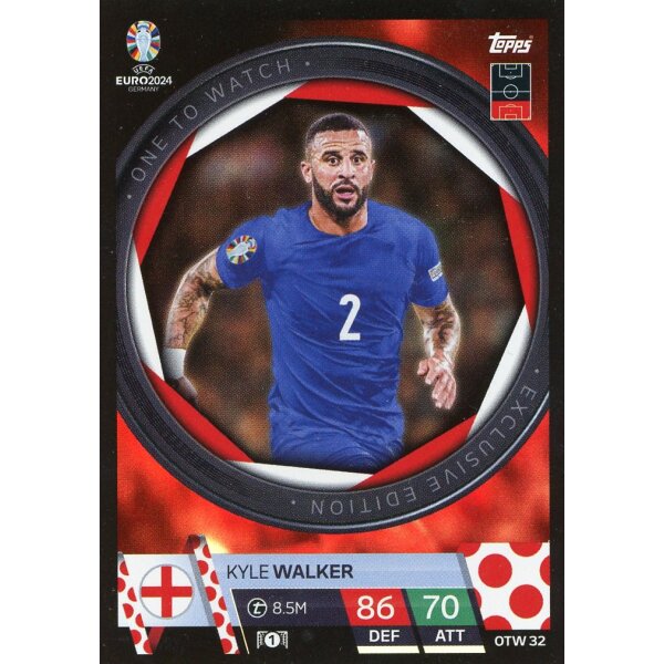 Topps Match Attax EURO 2024 Germany - OTW 32 - Kyle Walker - One to Watch Exclusive Edition