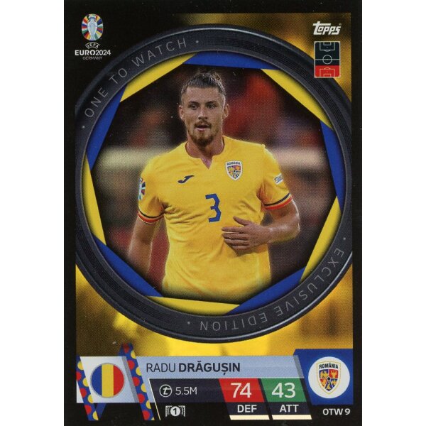 Topps Match Attax EURO 2024 Germany - OTW 9 - Radu Dragusin - One to Watch Exclusive Edition
