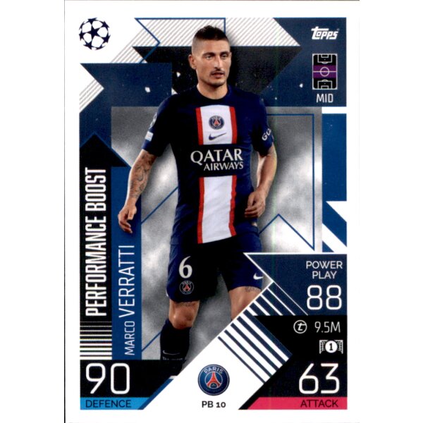 Topps Match Attax Champions League 2022/23 - PB10 - Marco Verratti - Performance Boost