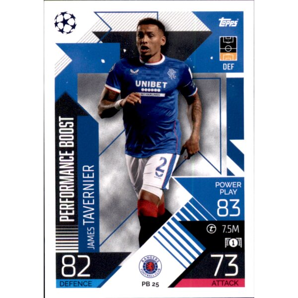 Topps Match Attax Champions League 2022/23 - PB25 - James Tavernier - Performance Boost