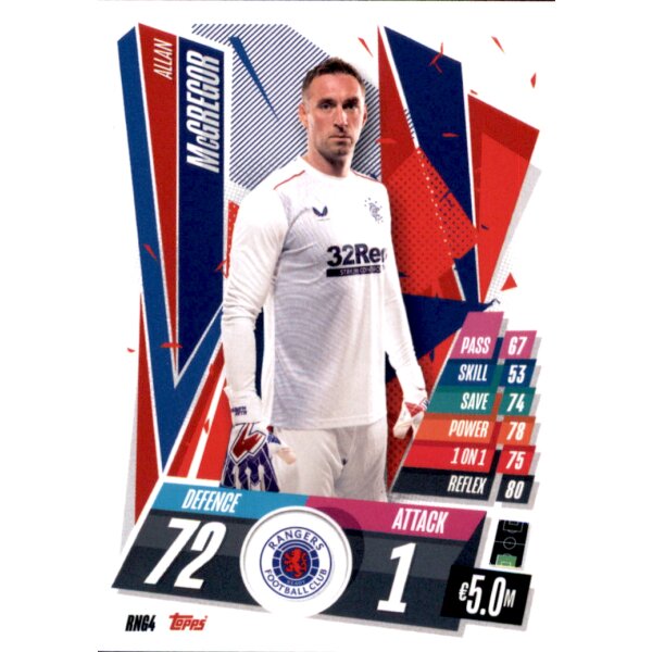 Topps Match Attax Champions League 2020/21 - RNG4 - Allan McGregor - Basis Karte