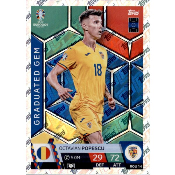 Topps Match Attax EURO 2024 Germany - ROU 14 - Octavian Popescu - Graduated Gem