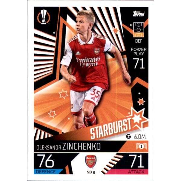 Topps Match Attax Champions League 2022/23 - SB05 - Oleksandr Zinchenko - Starburst