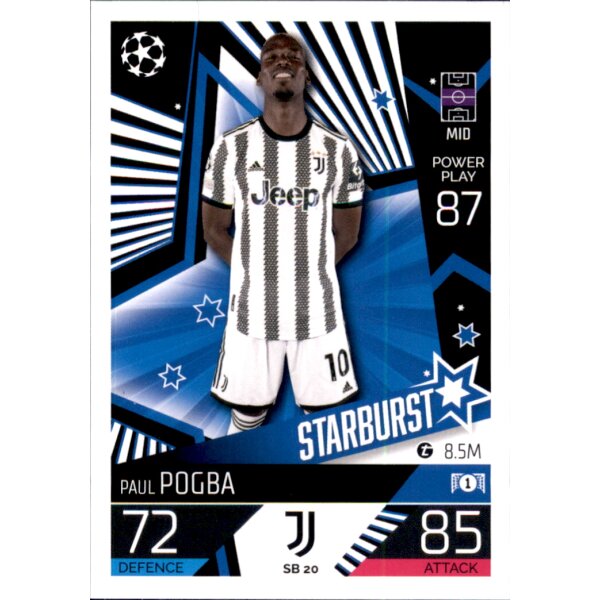 Topps Match Attax Champions League 2022/23 - SB20 - Paul Pogba - Starburst