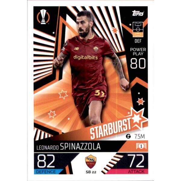 Topps Match Attax Champions League 2022/23 - SB22 - Leonardo Spinazzola - Starburst