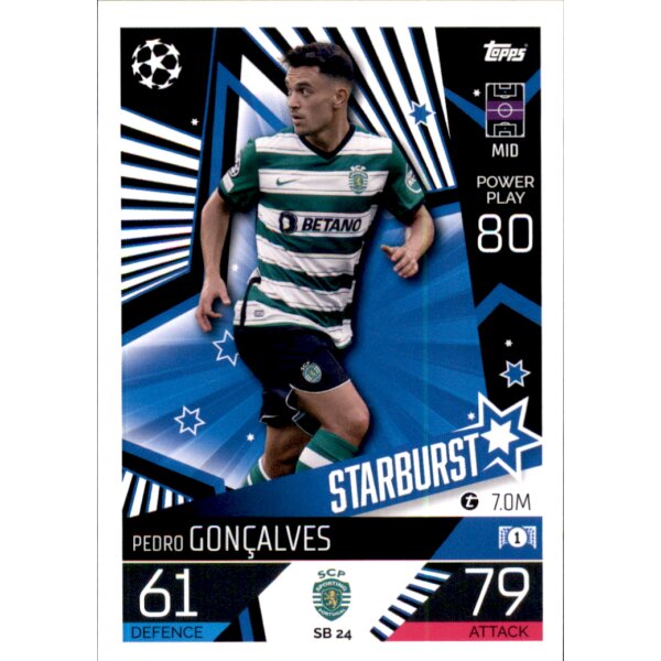 Topps Match Attax Champions League 2022/23 - SB24 - Pedro Goncalves - Starburst