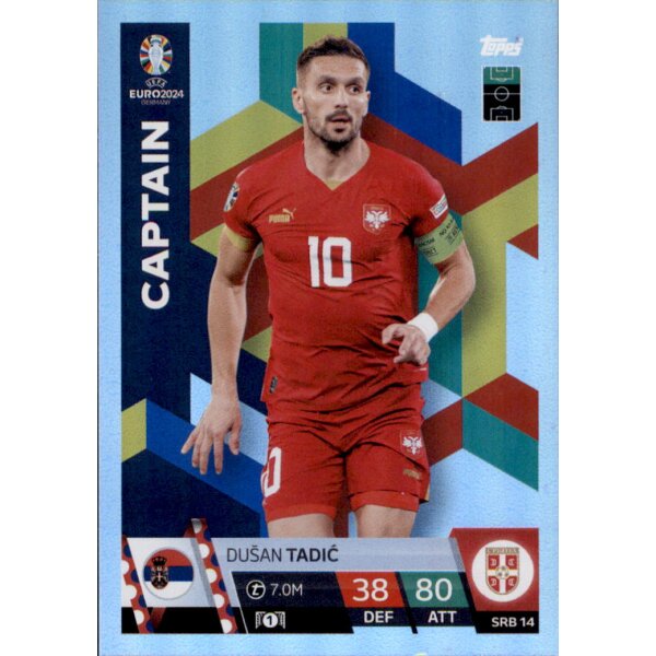 Topps Match Attax EURO 2024 Germany - SRB 14 - Dusan Tadic - Captain