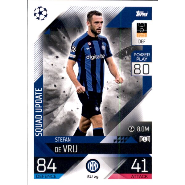 Topps Match Attax Champions League 2022/23 - SU29 - Stefan de Vrij - Squad Update