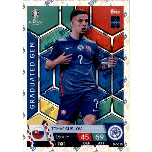 Topps Match Attax EURO 2024 Germany - SVK 13 - Tomas Suslov - Graduated Gem