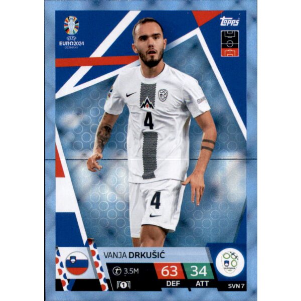 Topps Match Attax EURO 2024 Germany - SVN 7 - Vanja Drkusic - CRYSTAL