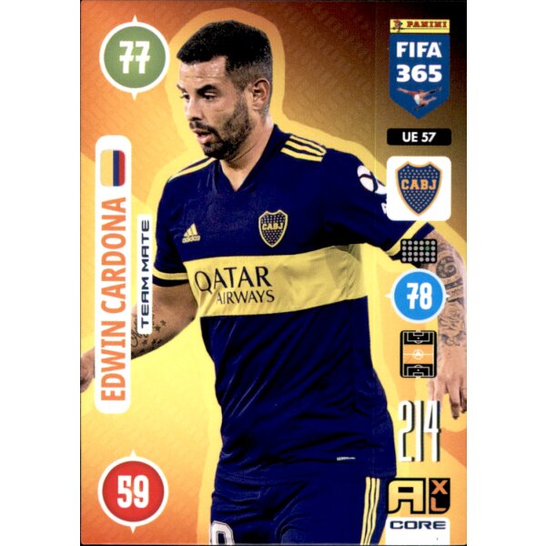 Panini FIFA 365 Adrenalyn XL 2021 -  UE57 - Edwin Cardona - Team Mate - Update